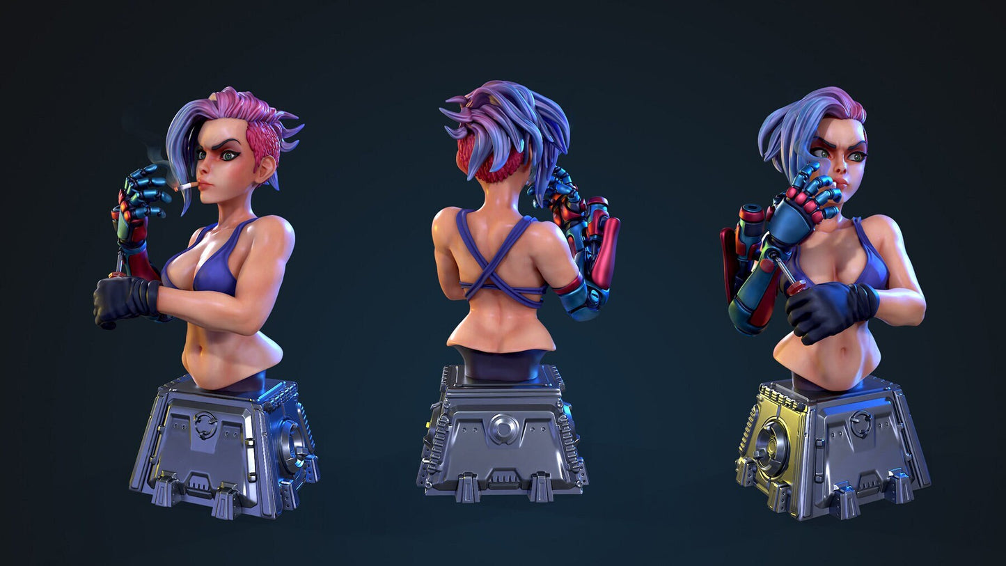 Spitfire Jen | 100mm Bust | Resin 3D Printed Miniature | Ronin Arts Workshop