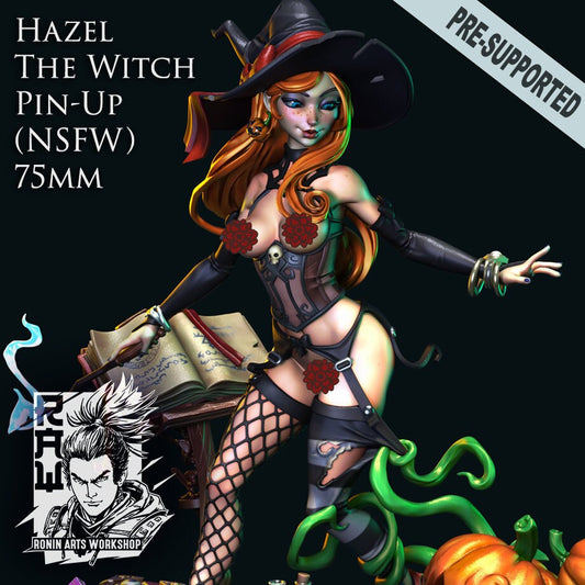 Sexy Halloween Witch | Clothed or Nude | Resin 3D Printed Pinup | Ronin Arts Workshop