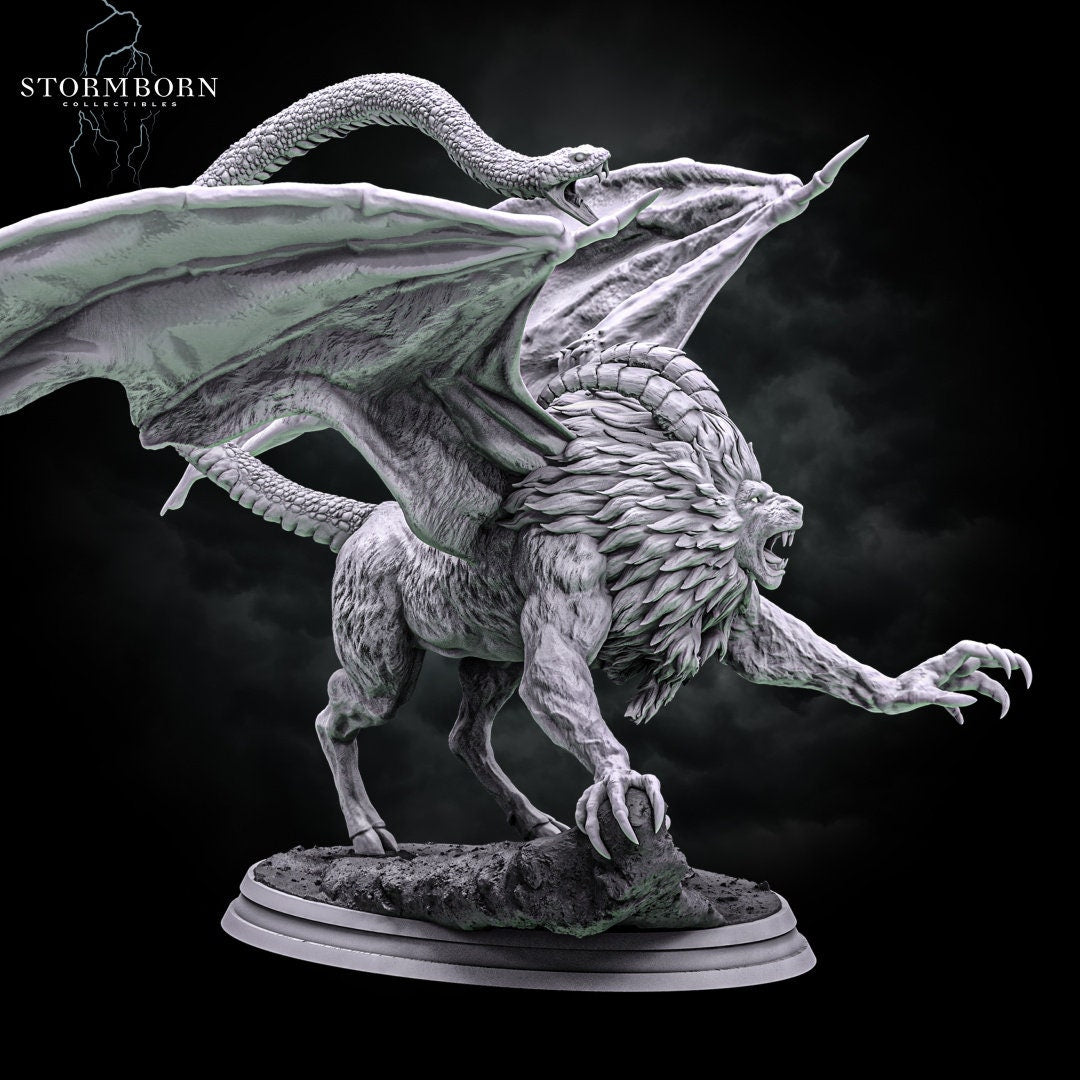 Chimera | Large Monster | 32mm or 75mm scale | Resin 3D Printed Miniature | RPG | DND | Stormborn Collectibles