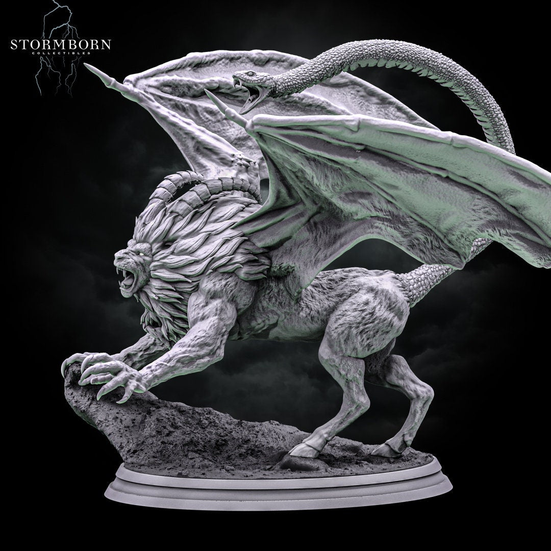 Chimera | Large Monster | 32mm or 75mm scale | Resin 3D Printed Miniature | RPG | DND | Stormborn Collectibles