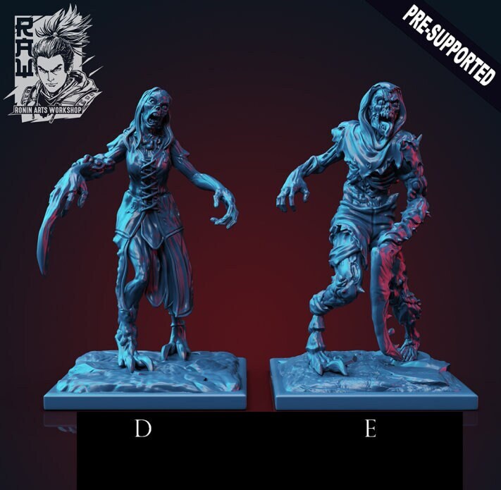 RPG Zombies | 35mm Scale | Resin 3D Printed Miniature | Ronin Arts Workshop