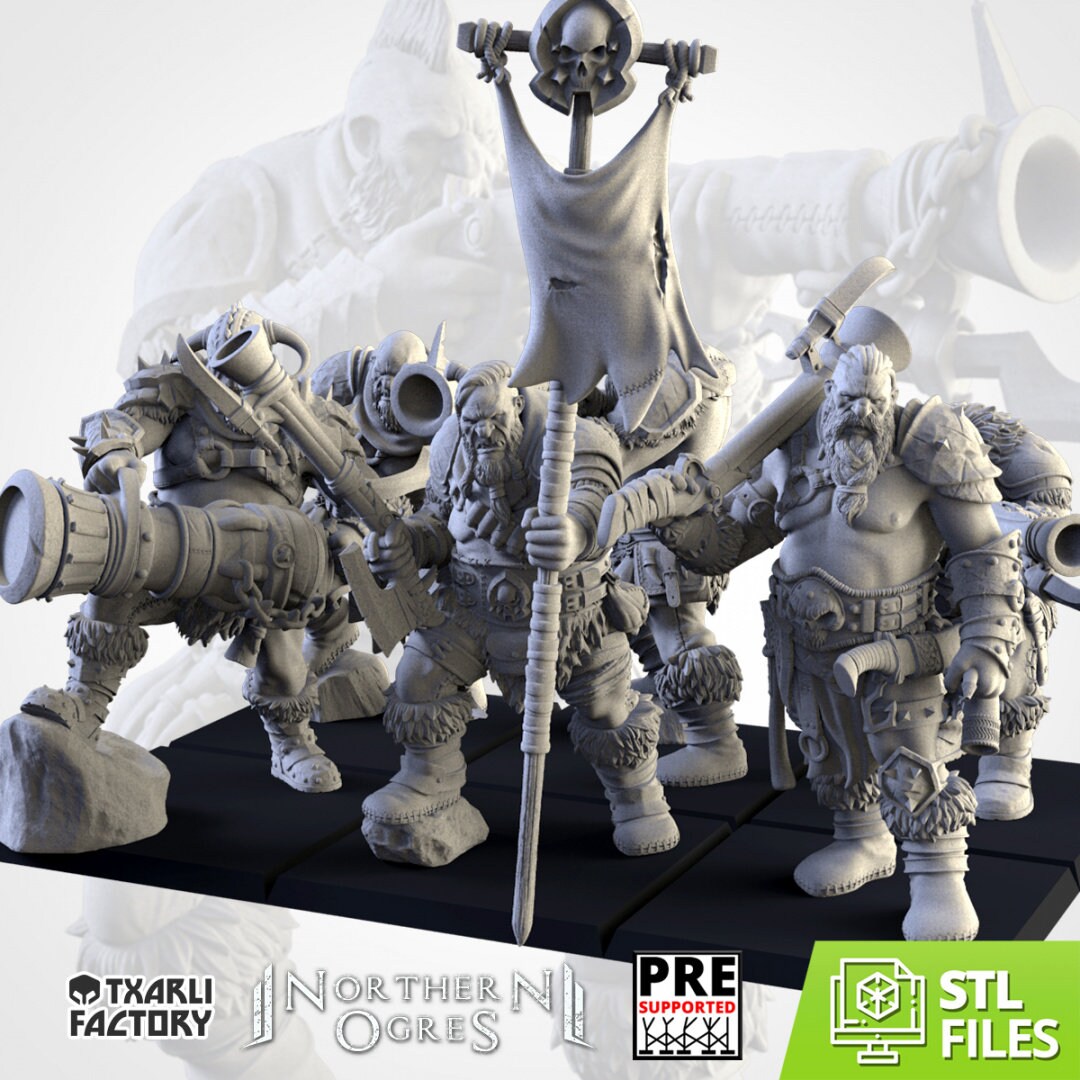 Ogre Leadbelchers | Northern Ogres | Resin 3D Printed Miniature | Txarli Factory | RPG | D&D | Warhammer