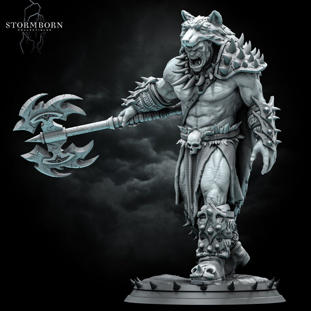 Ushnar the Ruthless, Orc Warchief | 28-120mm scale | Resin 3D Printed Miniature | RPG | DND | Stormborn Collectibles