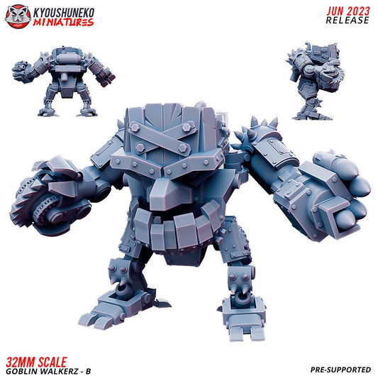 Goblin Mech | 3 Variants | Orcs and Goblins | Greenskins | Warhammer 40K Proxies | Resin 3D Printed Miniature | Kyoushuneko