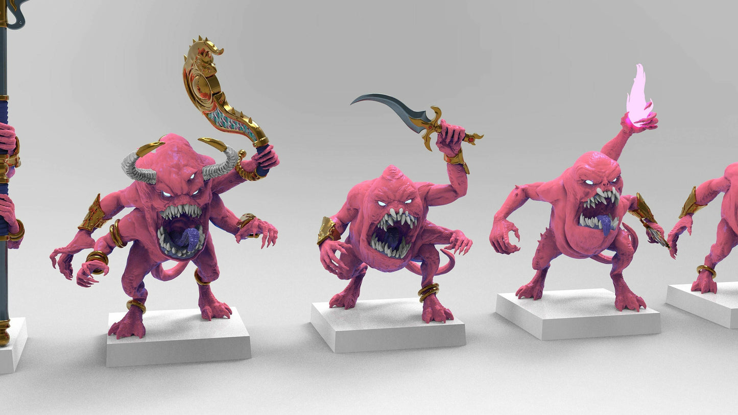 Pink Terrors of Change | Many Poses | Legion of Change | Resin 3D Printed | EmanG | Table Top Gaming Proxies