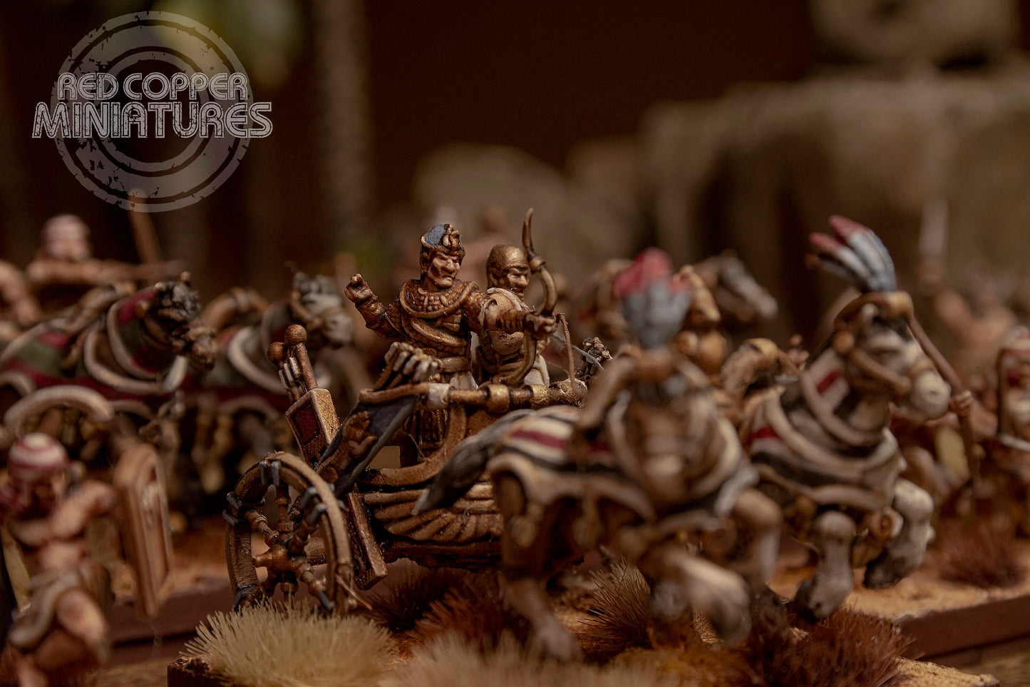 Pharaoh Ramses II on Chariot | New Kingdom of Egypt | 15 & 28mm | Resin 3D Printed | Red Copper Miniatures | Table Top Historical Gaming