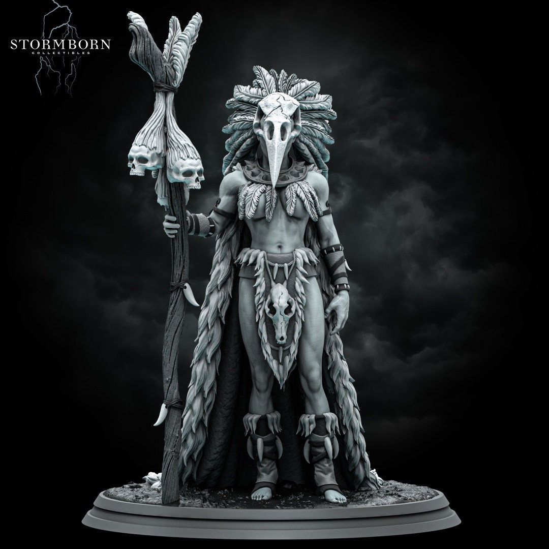 Lagath, Orc Seer | Priestess Shaman Witch Doctor | 28-120mm scale | Resin 3D Printed Miniature | RPG | DND | Stormborn Collectibles