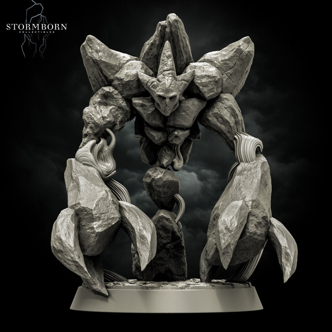 Earth Elemental of Dusk | Forces of Nature | 28mm - 120mm scale | Resin 3D Printed Miniature | RPG | DND | Stormborn Collectibles