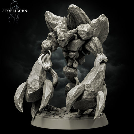 Earth Elemental of Dusk | Forces of Nature | 28mm - 120mm scale | Resin 3D Printed Miniature | RPG | DND | Stormborn Collectibles