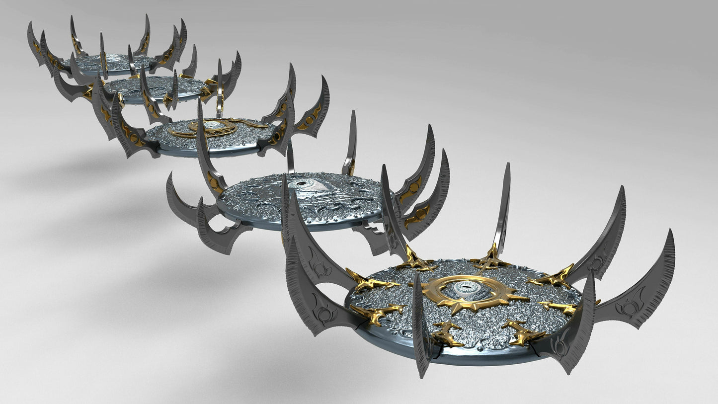 Corrupted Frisbees | Set of Five | Legion of Change | Resin 3D Printed | EmanG | Table Top Gaming