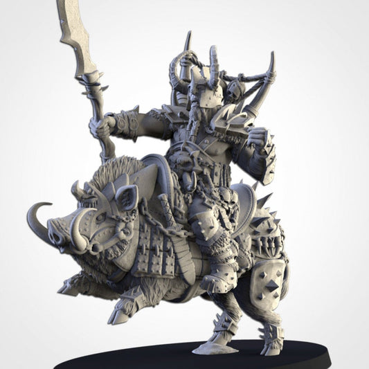 Mounted Ogre Khan | MANY weapon options | Northern Ogres | Resin 3D Printed Miniature | Txarli Factory | RPG | D&D | Warhammer