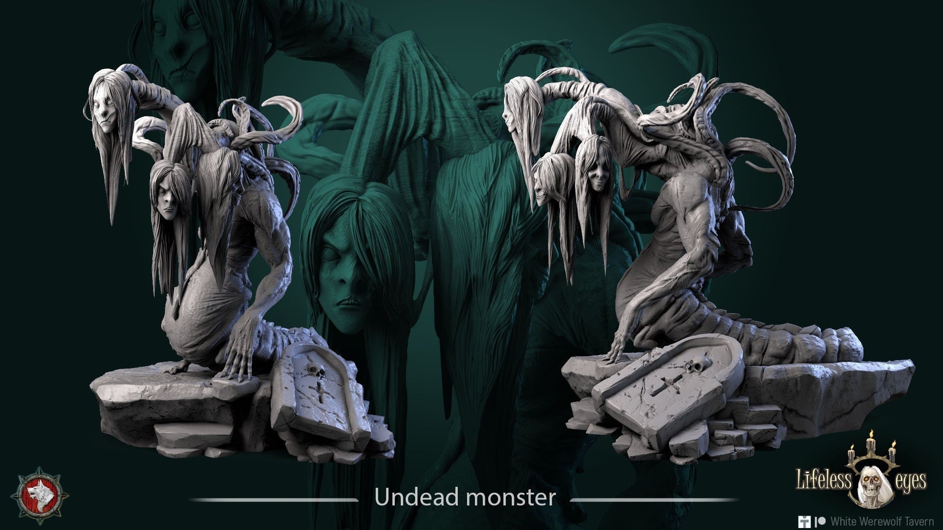 dnd undead monsters Doom Weaver - Undead Monster | Lifeless Eyes | Resin 3D Printed Miniature | White Werewolf Tavern