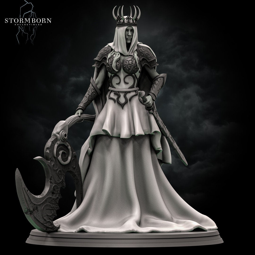 Luna, Battle Priestess of Ash | 28mm-120mm Scale | Resin 3D Printed Miniature | RPG | DND | Stormborn Collectibles