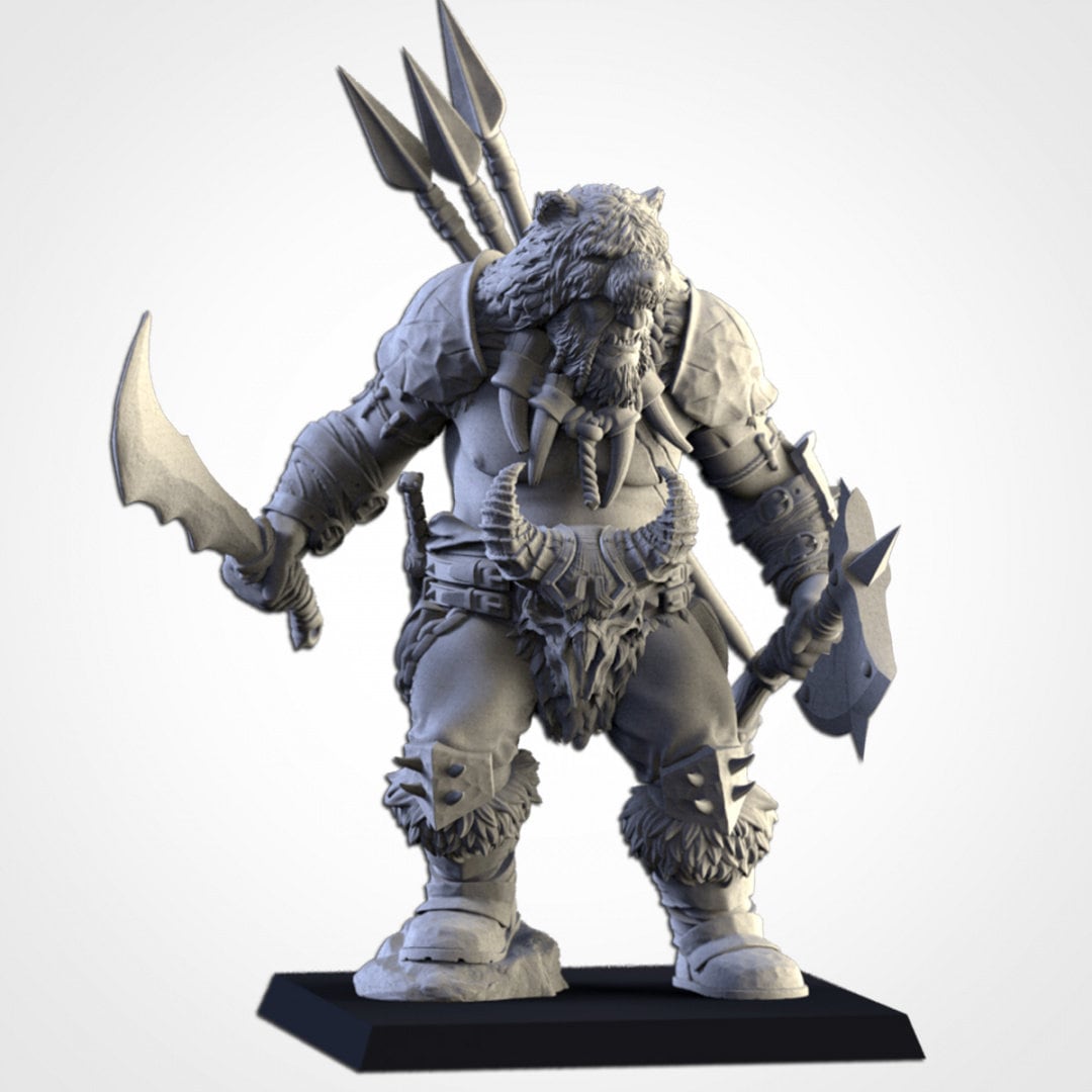 Ogre Hunter | MANY weapon options | Northern Ogres | Resin 3D Printed Miniature | Txarli Factory | RPG | D&D | Warhammer