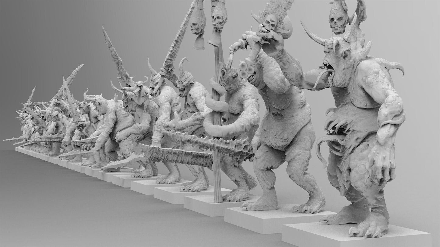 Diseased Fighters | Many Poses | Flesh Legion | Resin 3D Printed | EmanG | Table Top Gaming