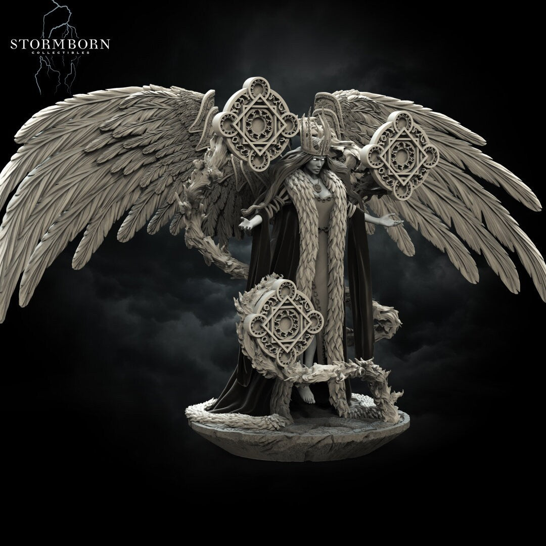 Juno, Queen of the Angels| Large Model | 32mm or 75mm scale | Resin 3D Printed Miniature | RPG | DND | Stormborn Collectibles