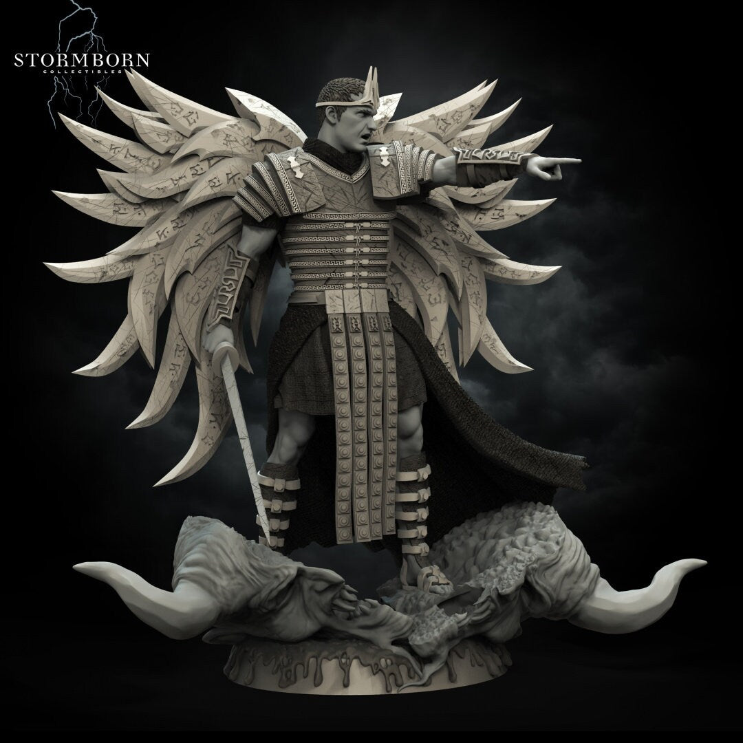 Jarek, Angelic General | Sanctified Paladin | 32mm or 75mm scale | Resin 3D Printed Miniature | RPG | DND | Stormborn Collectibles