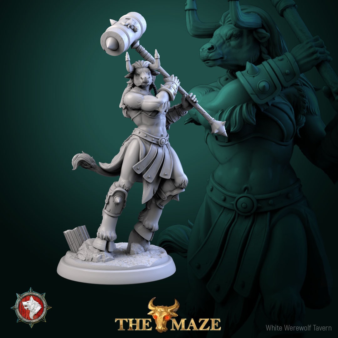 Beastwomen | The Maze | Resin 3D Printed Miniature | White Werewolf Tavern | RPG | D&D | DnD