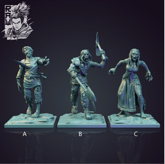 RPG Zombies | 35mm Scale | Resin 3D Printed Miniature | Ronin Arts Workshop