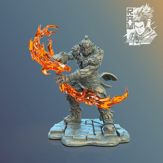 Fire Warrior Vulok | Pyromancers | 35mm Scale | Resin 3D Printed Miniature | Ronin Arts Workshop | Guild Wars
