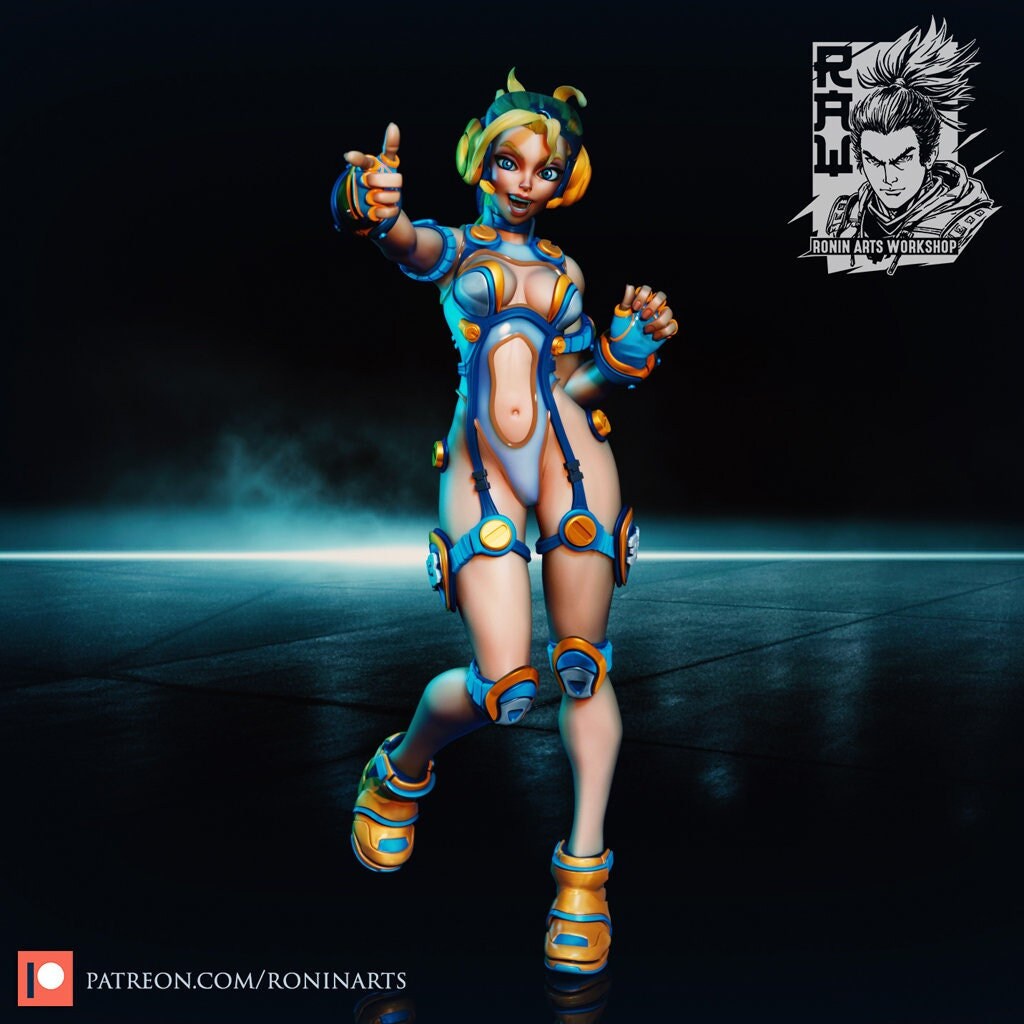Cyberpunk Girl | Jane | 54 or 75mm Scale | Resin 3D Printed Miniature | Ronin Arts Workshop