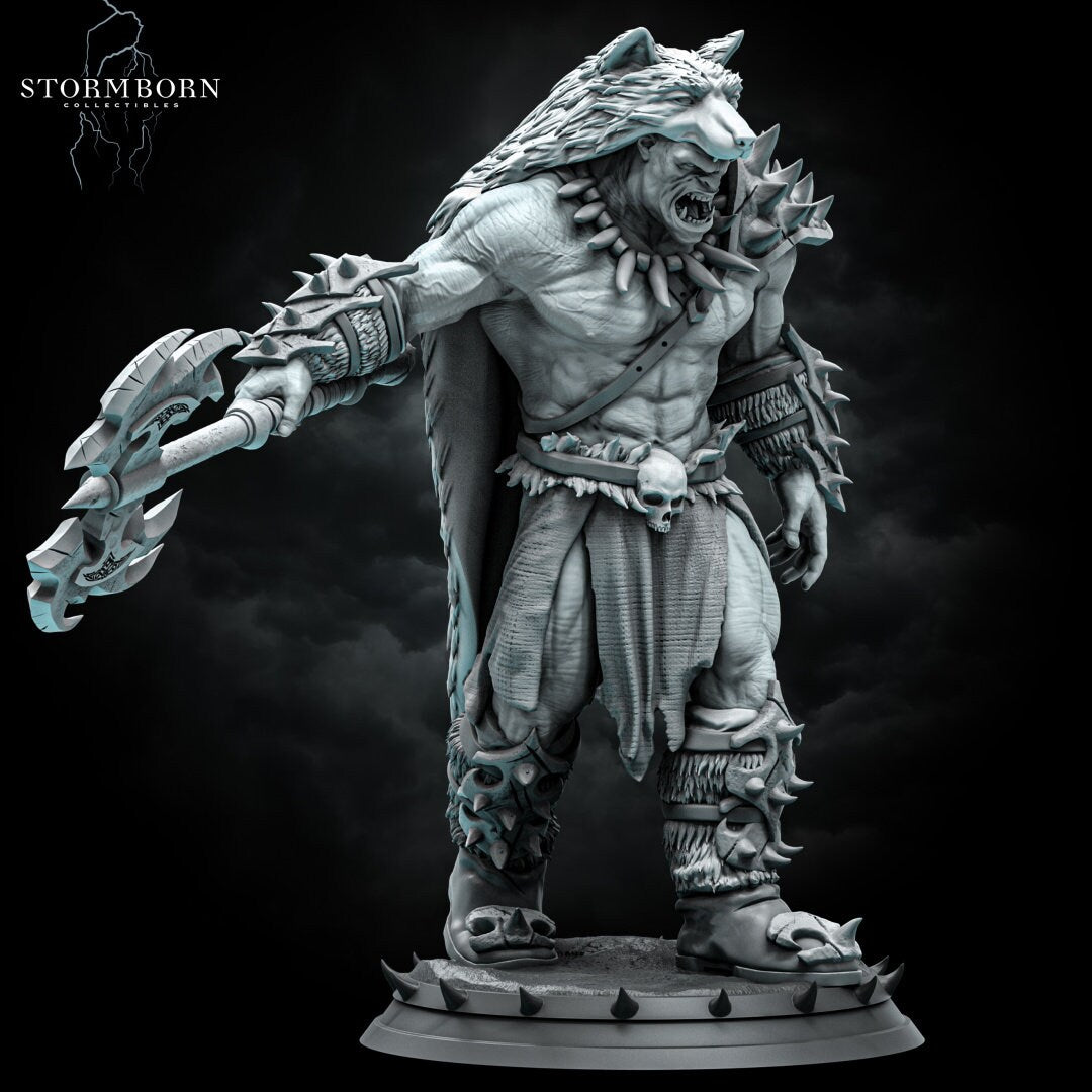 Ushnar the Ruthless, Orc Warchief | 28-120mm scale | Resin 3D Printed Miniature | RPG | DND | Stormborn Collectibles