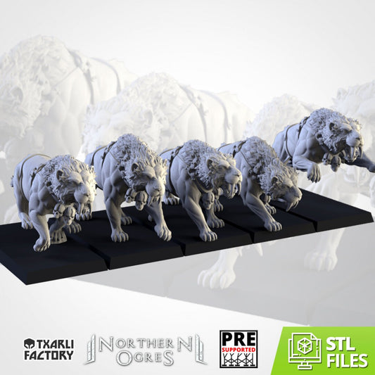 Sabretusk Pack | Resin 3D Printed Miniatures | Kyoushuneko | Table Top Gaming | RPG | D&D | Pathfinder