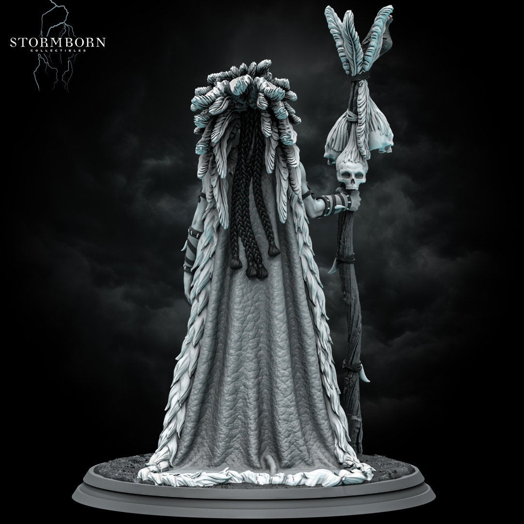 Lagath, Orc Seer | Priestess Shaman Witch Doctor | 28-120mm scale | Resin 3D Printed Miniature | RPG | DND | Stormborn Collectibles