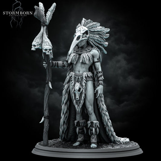 Lagath, Orc Seer | Priestess Shaman Witch Doctor | 28-120mm scale | Resin 3D Printed Miniature | RPG | DND | Stormborn Collectibles
