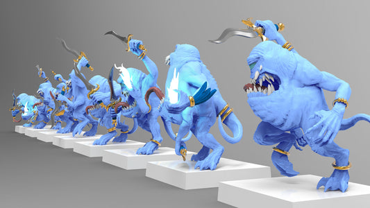 Blue Terrors of Change | Many Poses | Legion of Change | Resin 3D Printed | EmanG | Table Top Gaming