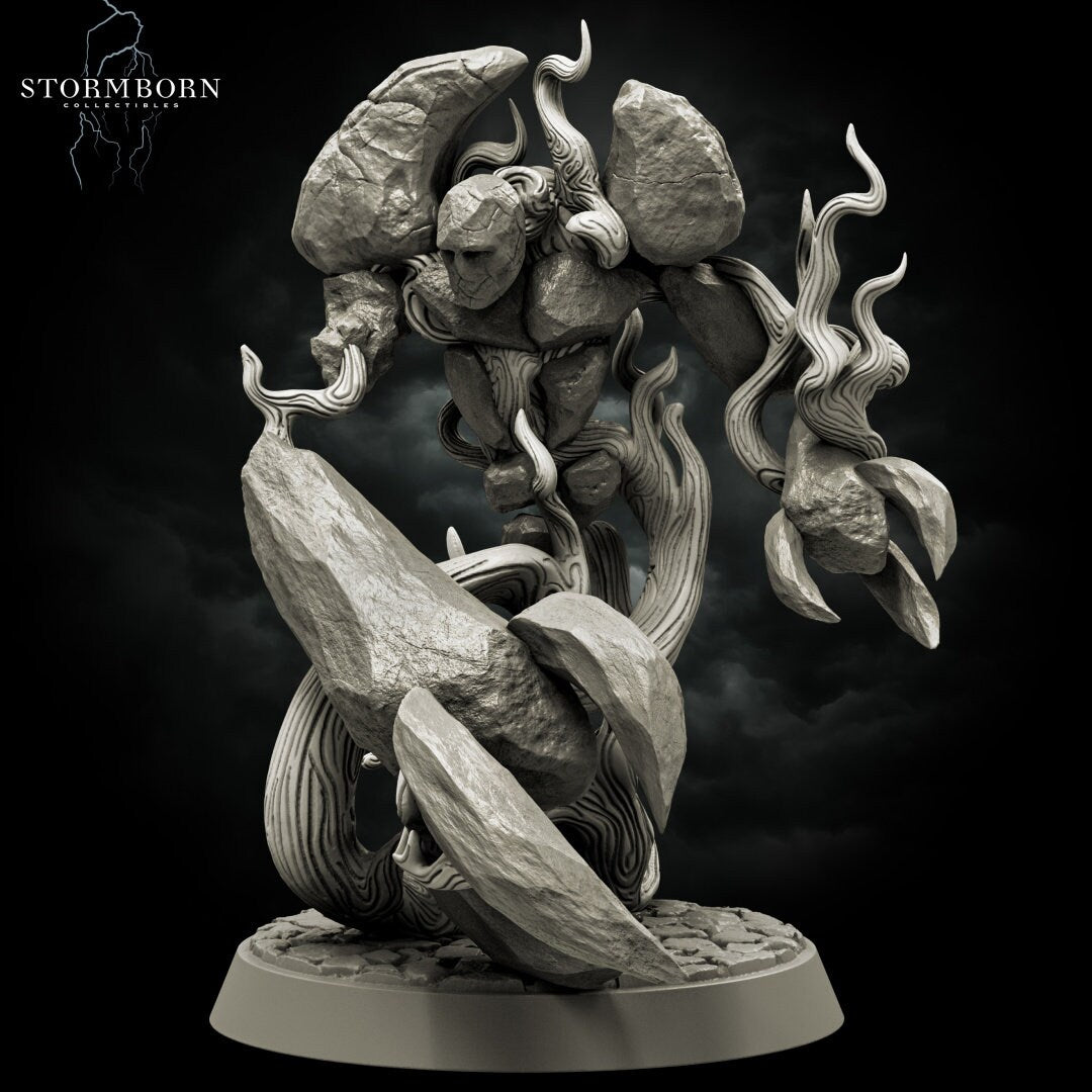 Earth Elemental of Dawn | Forces of Nature | 28mm - 120mm scale | Resin 3D Printed Miniature | RPG | DND | Stormborn Collectibles
