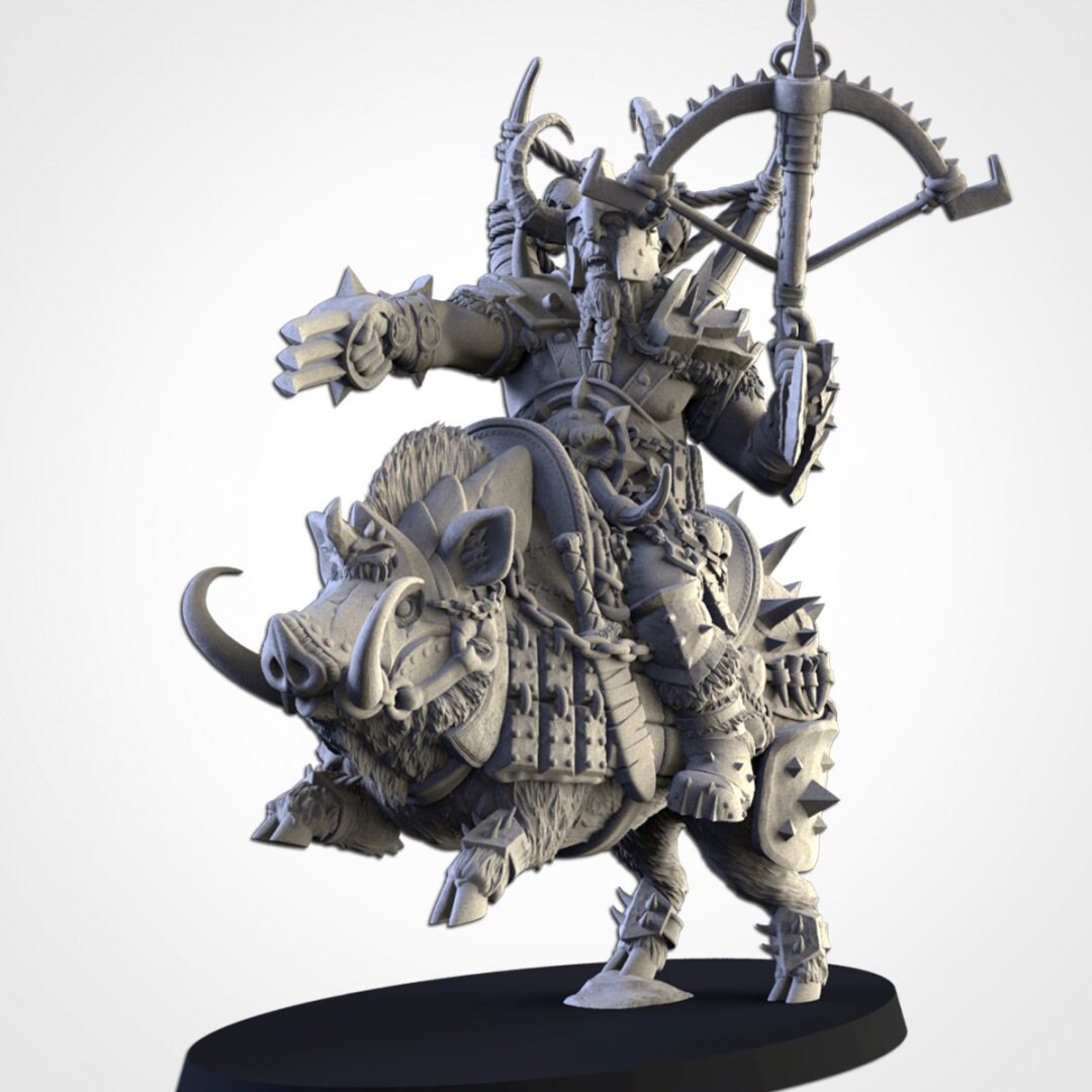 Mounted Ogre Khan | MANY weapon options | Northern Ogres | Resin 3D Printed Miniature | Txarli Factory | RPG | D&D | Warhammer