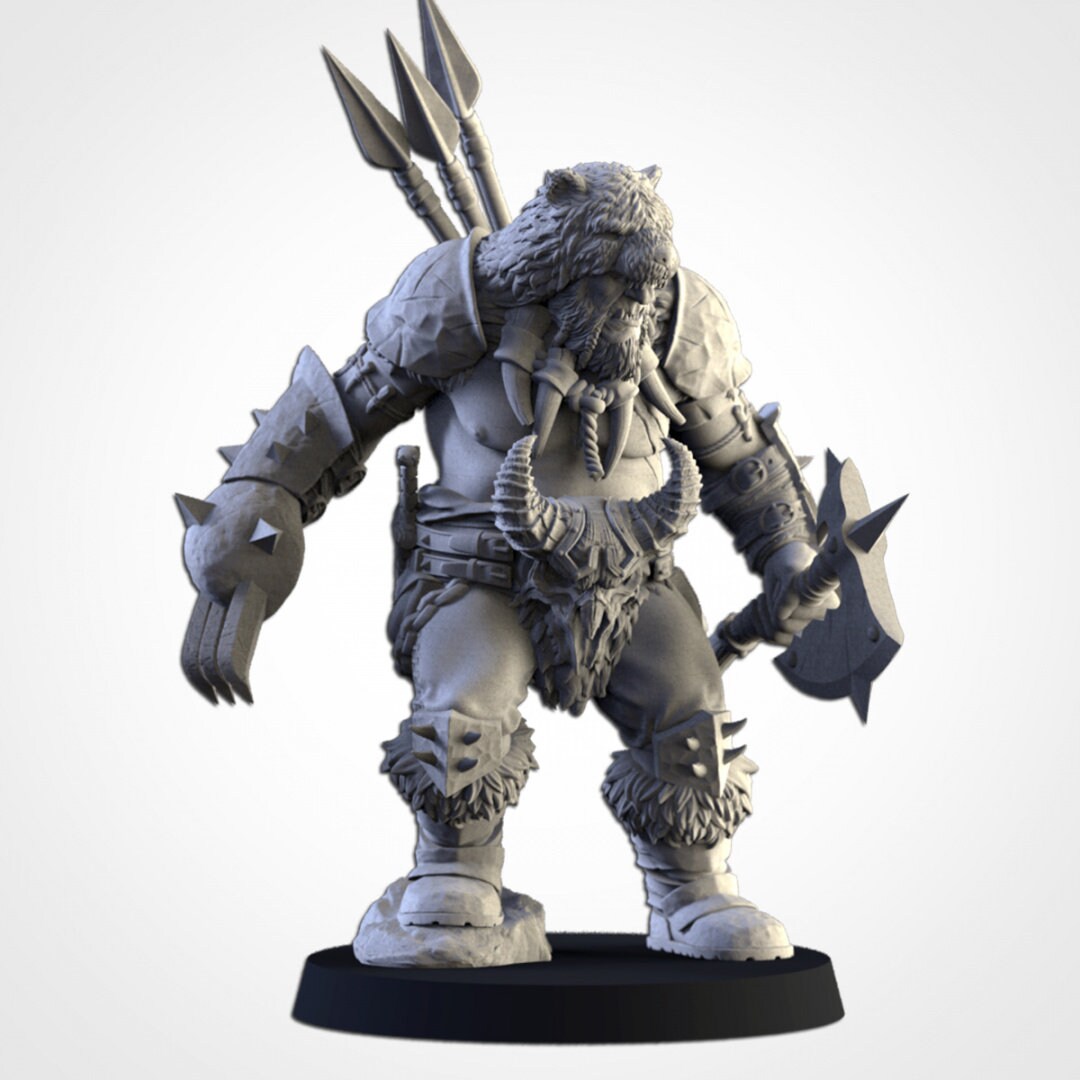 Ogre Hunter | MANY weapon options | Northern Ogres | Resin 3D Printed Miniature | Txarli Factory | RPG | D&D | Warhammer