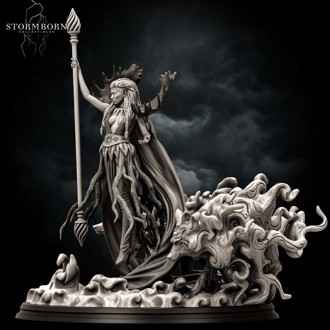 Archdruid Valmoira | Fury of the Grove | 28mm - 120mm scale | Resin 3D Printed Miniature | RPG | DND | Stormborn Collectibles