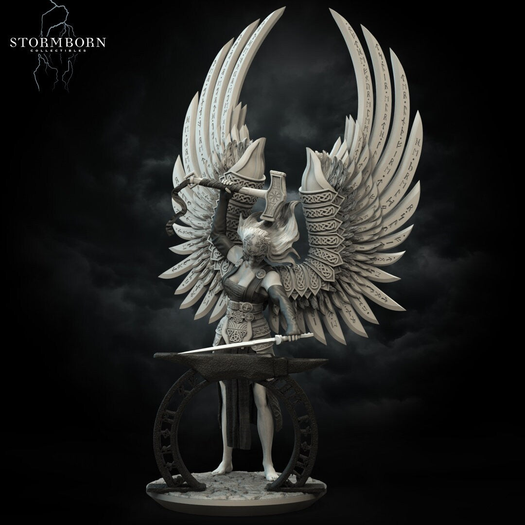 Sindra, Angel of the Forge | Large Model | 32mm or 75mm scale | Resin 3D Printed Miniature | RPG | DND | Stormborn Collectibles
