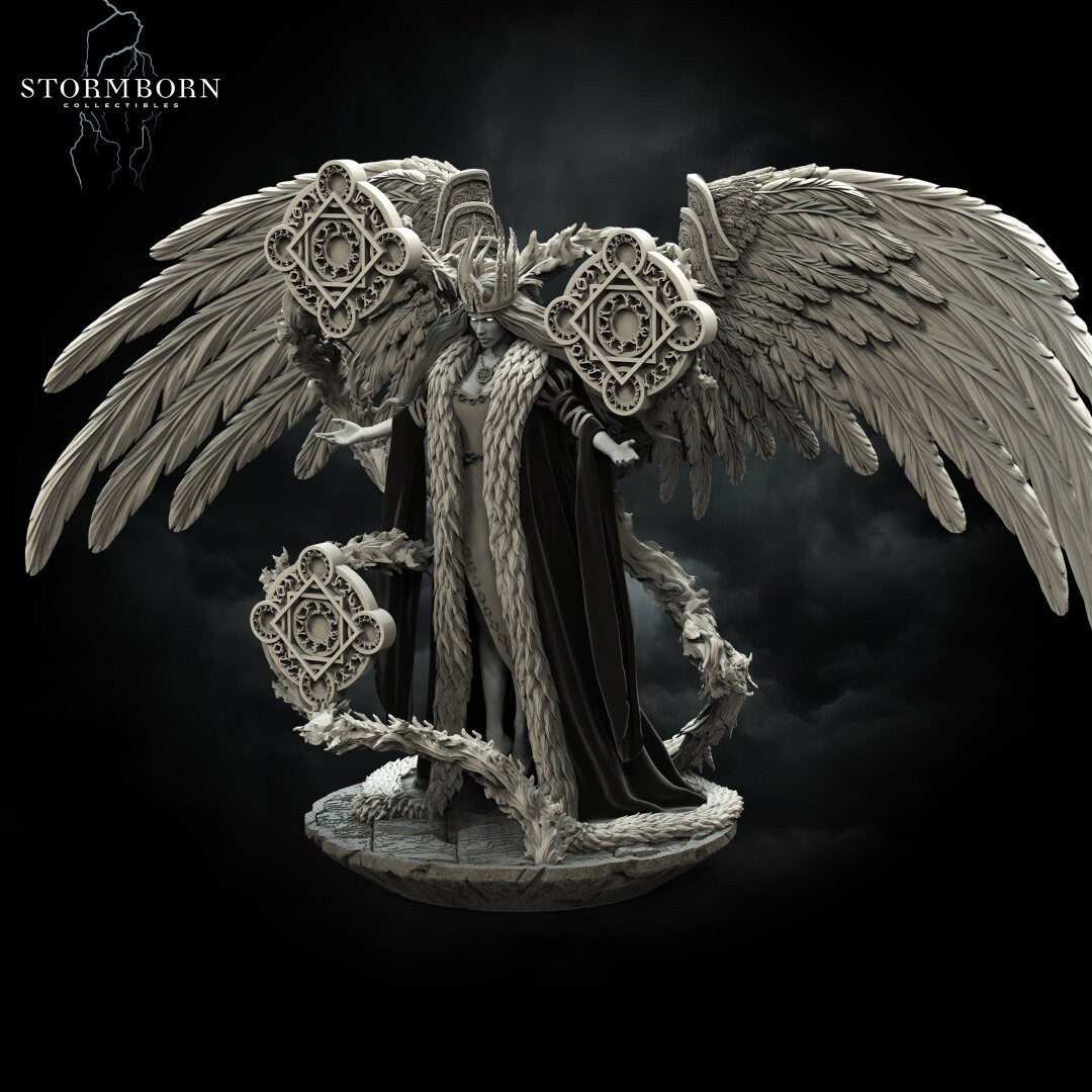 Juno, Queen of the Angels| Large Model | 32mm or 75mm scale | Resin 3D Printed Miniature | RPG | DND | Stormborn Collectibles