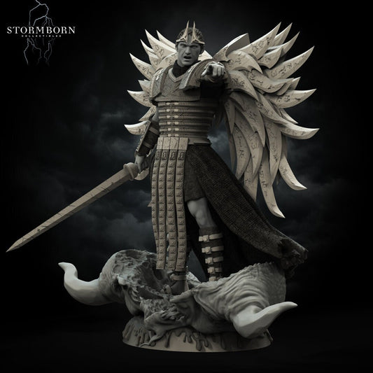 Jarek, Angelic General | Sanctified Paladin | 32mm or 75mm scale | Resin 3D Printed Miniature | RPG | DND | Stormborn Collectibles