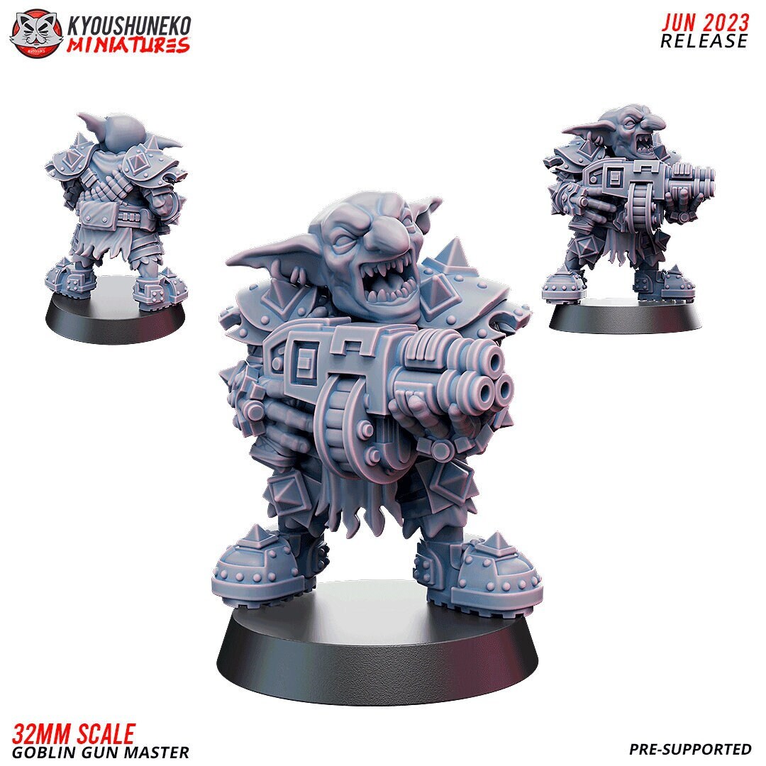 Space Goblins Gun Master | Gretchins | Greenskins | Warhammer 40k Proxies | Resin 3d printed miniatures | Kyoushuneko