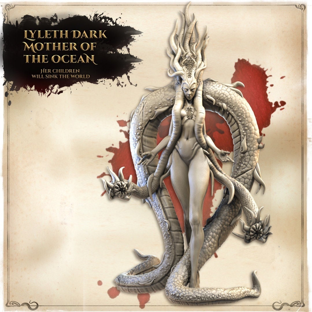 Lyleth, Dark Mother | Vortex Harbinger of the Abyss | Wicked Hills | Resin 3D Printed Miniature | RPG | DND