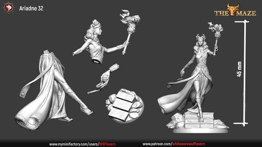 Ariadne | The Maze | Multiple Scales | Resin 3D Printed Miniature | White Werewolf Tavern