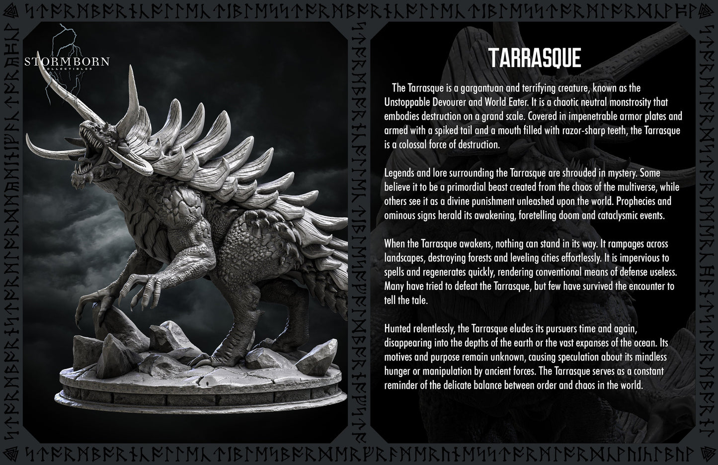 Tarrasque | Large Monster | Resin 3D Printed Miniature | RPG | DND | Stormborn Collectibles