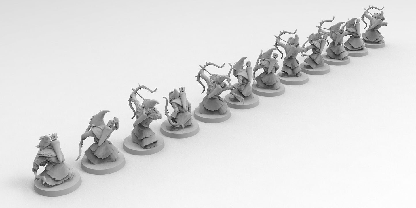 Night Shift Gobboz - Archers | Greenskins | Resin 3D Printed Miniatures | EmanG | Table Top Gaming | RPG | D&D | Pathfinder