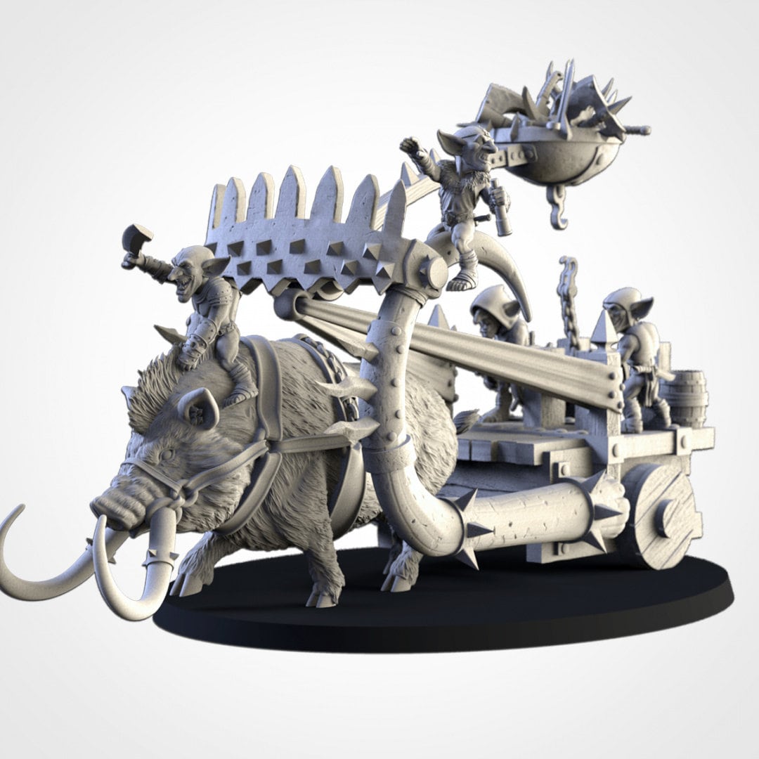 Scrapling Catapult | Goblars - Northern Ogres | Resin 3D Printed Miniature | Txarli Factory | RPG | D&D | Warhammer