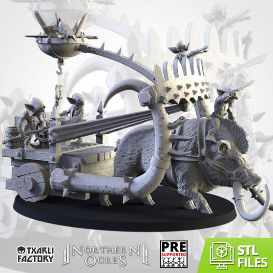 Scrapling Catapult | Goblars - Northern Ogres | Resin 3D Printed Miniature | Txarli Factory | RPG | D&D | Warhammer