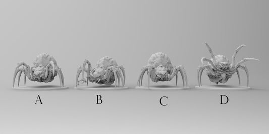 Giant Spider and Goblin Friends | Four Poses | Gitz and Gobbos | Resin 3D Printed Miniatures | EmanG | Table Top Gaming