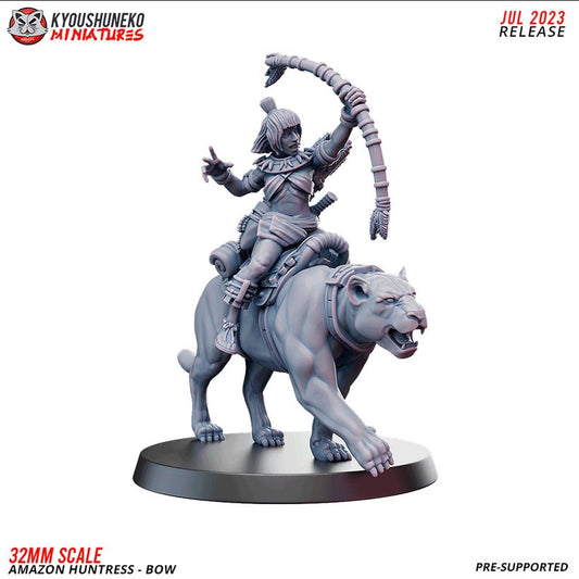 Panther Huntresses with Bows | | Amazons | Resin 3D Printed Miniatures | Kyoushuneko | Table Top Gaming | RPG | D&D