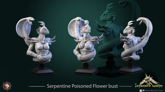 Serpentine Poisoned Flower | Impassable Swamps | Bust | Resin 3D Printed Miniature | White Werewolf Tavern