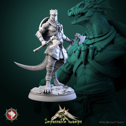 Lizardfolk Warriors | Impassable Swamps | Resin 3D Printed Miniature | White Werewolf Tavern | RPG | D&D | DnD