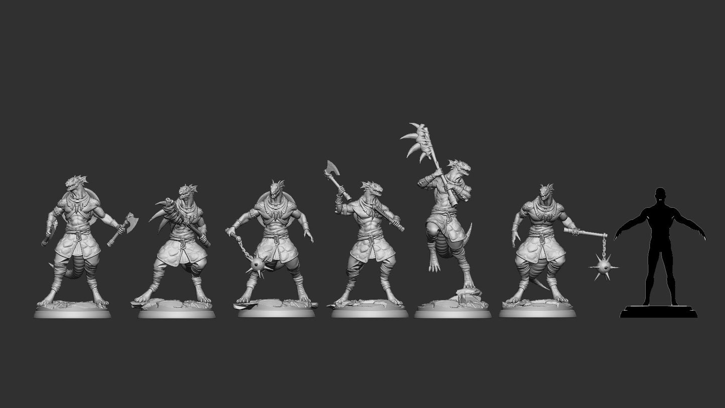 Lizardfolk Warriors | Impassable Swamps | Resin 3D Printed Miniature | White Werewolf Tavern | RPG | D&D | DnD