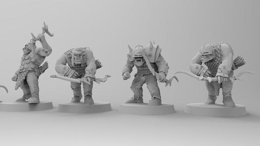 Orc Archers | Greenskins | Resin 3D Printed Miniatures | EmanG | Table Top Gaming | RPG | D&D | Pathfinder
